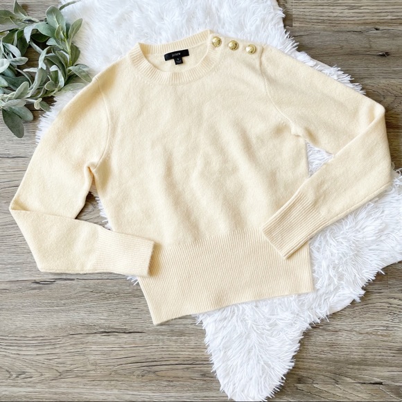 J. Crew Sweaters - J Crew Gold Button Sweater Cream
